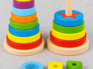 Torre de Encaje Doble de Madera – Estimula la mente y el juego activo