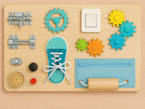 Tablero Montessori de Madera – Panel Sensorial de Actividades