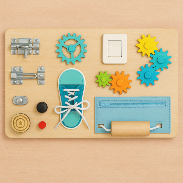 Tablero Montessori de Madera – Panel Sensorial de Actividades